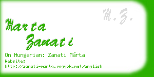 marta zanati business card